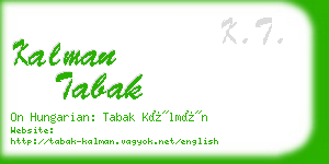 kalman tabak business card